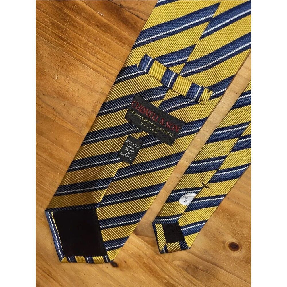 Culwell & Son Neck Tie Men Yellow‎ Dallas 100% Silk ( 🇺🇸 Made )